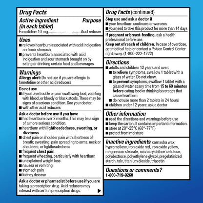 Amazon Basic Care Original Strength Famotidine Tablets, 10 mg, Acid Reducer, Heartburn Medicine, Prevents & Relieves Heartburn, Acid Indigestion Relief, 90 Count - Maple Wellness Supplements