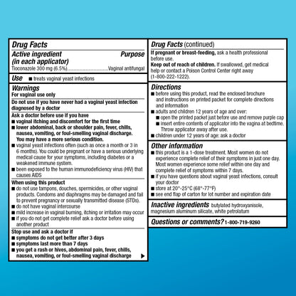Amazon Basic Care Tioconazole Ointment 6.5 Percent, 1-Dose Yeast Infection Treatment For Women, Fast Acting Relief, Pre-Filled Applicator, Odorless Formula, 0.16 ounce (Pack of 1) - Maple Wellness Supplements