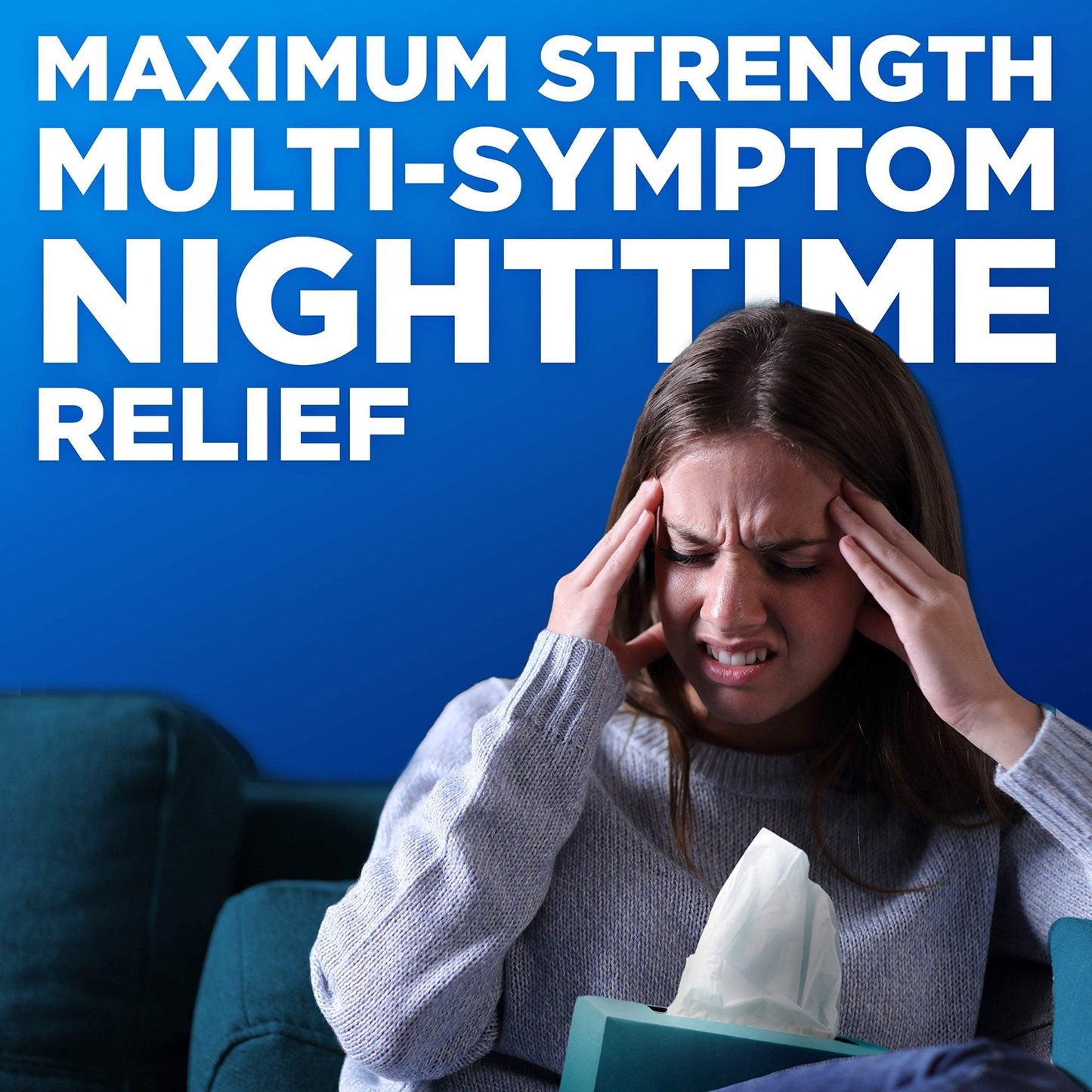 Amazon Basic Care Vapor Ice Day and Night Severe Cold and Flu Relief Caplets, Maximum Strength Multi-Symptom Medicine for Cough, Sore Throat, Nasal Congestion, 48 Count - Maple Wellness Supplements