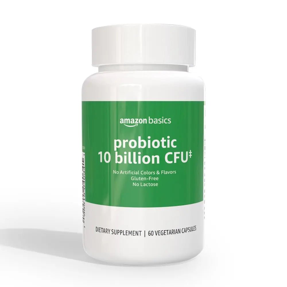 Amazon Basics Daily Probiotic, 10 Billion Active Cultures, Supporting Digestive and Intestinal Health, Capsule, 60 Count, Two Month Supply - Maple Wellness Supplements