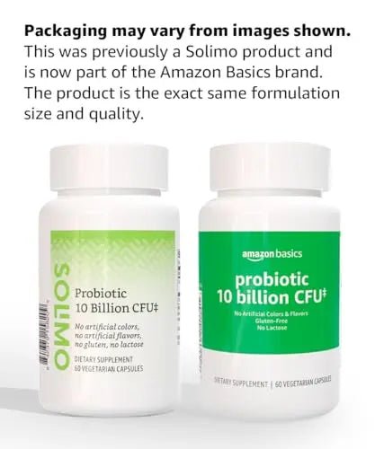 Amazon Basics Daily Probiotic, 10 Billion Active Cultures, Supporting Digestive and Intestinal Health, Capsule, 60 Count, Two Month Supply - Maple Wellness Supplements