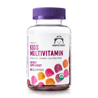 Amazon Brand - Mama Bear Organic Kids Multivitamin Gummies, Berry, Cherry & Orange, 60 Count, 1 Month Supply (Packaging May Vary) - Maple Wellness Supplements