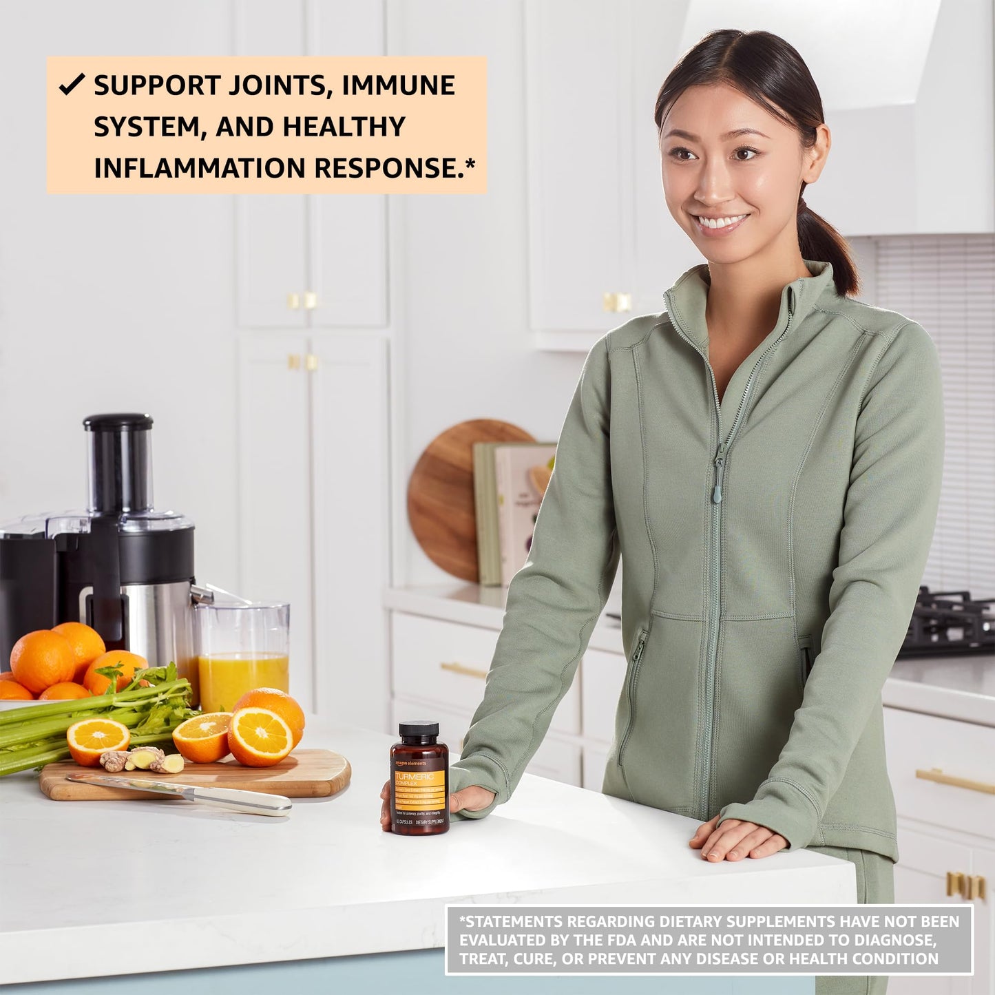 Amazon Elements Turmeric Complex, 316 mg Curcumin, 140 mg Ginger, 5 mg Black - Maple Wellness Supplements