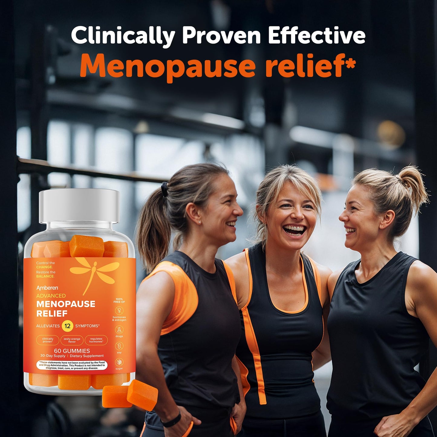 Amberen Menopause Supplement for Women, 60 Gummies, Clinically Proven, Helps Support Hormone Balance, Helps Relieve 12 Menopause Symptoms: Hot Flashes, Night Sweats, Mood Swings and More - Maple Wellness Supplements