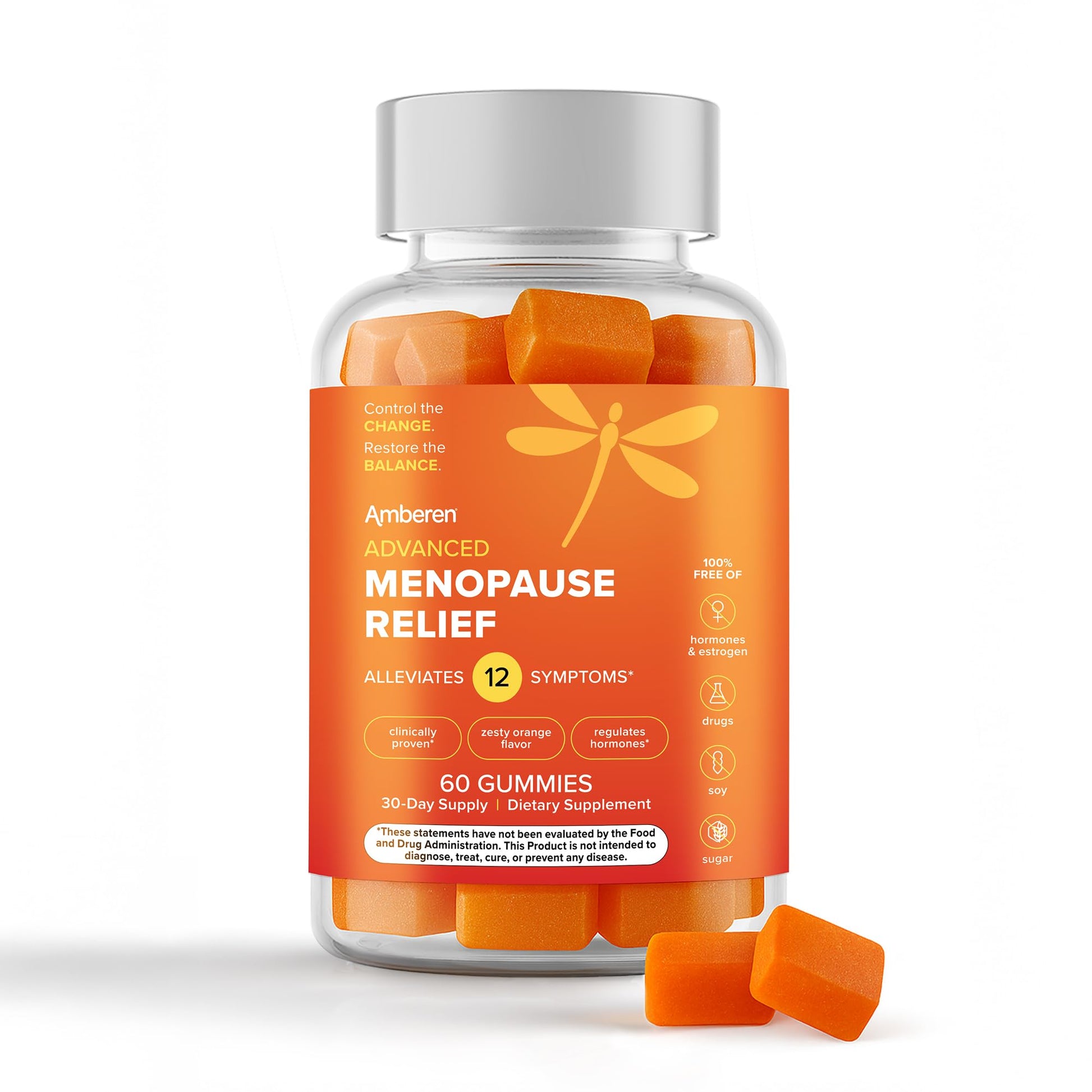 Amberen Menopause Supplement for Women, 60 Gummies, Clinically Proven, Helps Support Hormone Balance, Helps Relieve 12 Menopause Symptoms: Hot Flashes, Night Sweats, Mood Swings and More - Maple Wellness Supplements