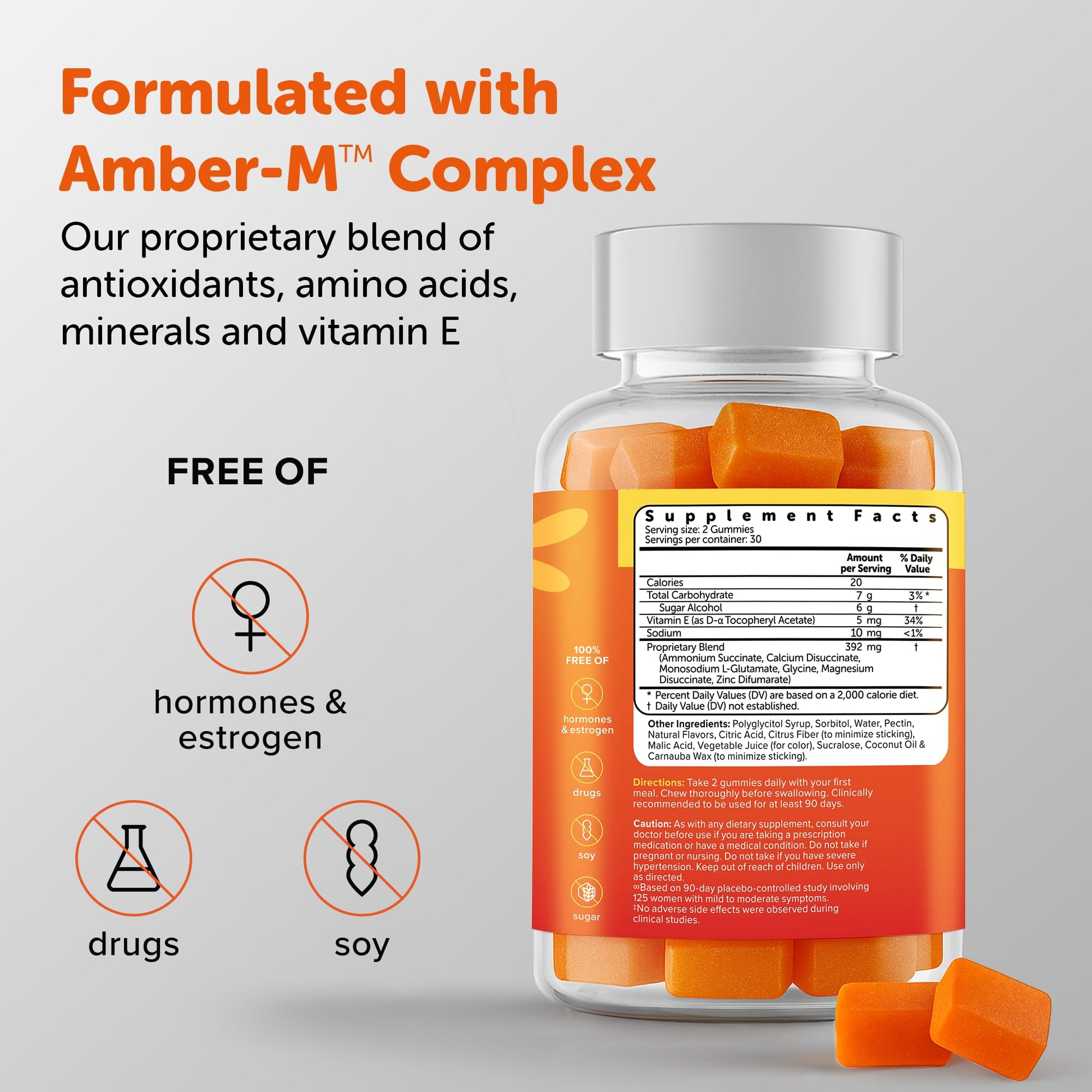 Amberen Menopause Supplement for Women, 60 Gummies, Clinically Proven, Helps Support Hormone Balance, Helps Relieve 12 Menopause Symptoms: Hot Flashes, Night Sweats, Mood Swings and More - Maple Wellness Supplements