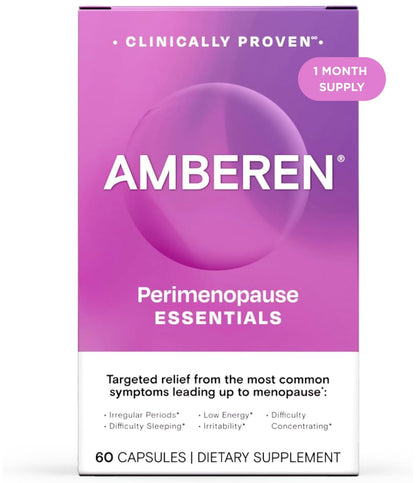 Amberen Perimenopause, Peri-Menopause Multi-Symptom Relief, Vitamin B, Vitamin E & Antioxidants Supplement, Clinically Shown to Help Support Hormone Balance, Hot Flashes & Night Sweats, 60 Count - Maple Wellness Supplements