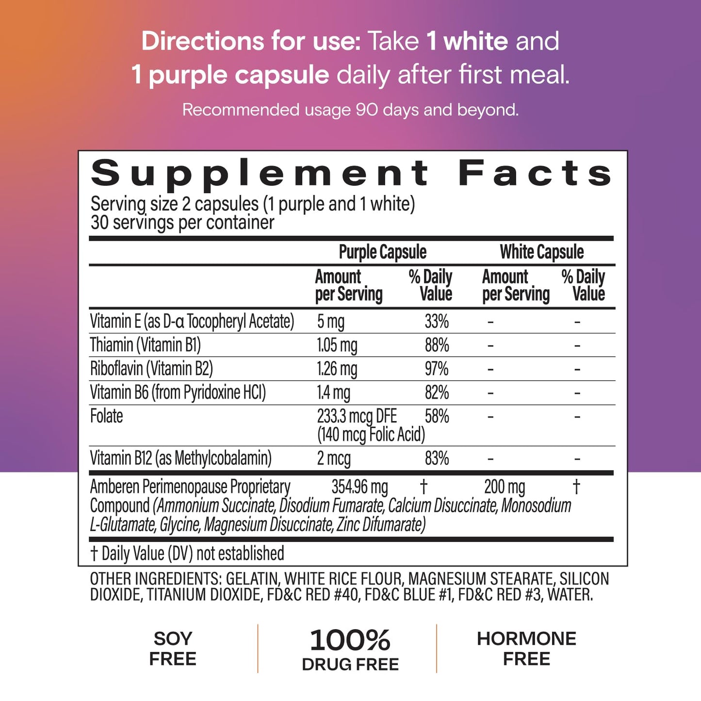 Amberen Perimenopause, Peri-Menopause Multi-Symptom Relief, Vitamin B, Vitamin E & Antioxidants Supplement, Clinically Shown to Help Support Hormone Balance, Hot Flashes & Night Sweats, 60 Count - Maple Wellness Supplements