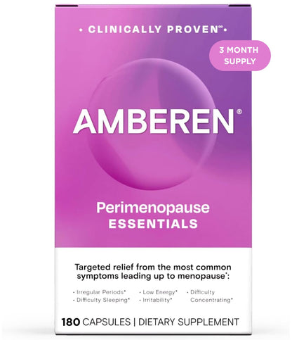 Amberen Perimenopause, Peri-Menopause Multi-Symptom Relief, Vitamin B, Vitamin E & Antioxidants Supplement, Helps Support Hormone Balance, Hot Flashes & Night Sweats, Supplements for Women, 180 Count - Maple Wellness Supplements