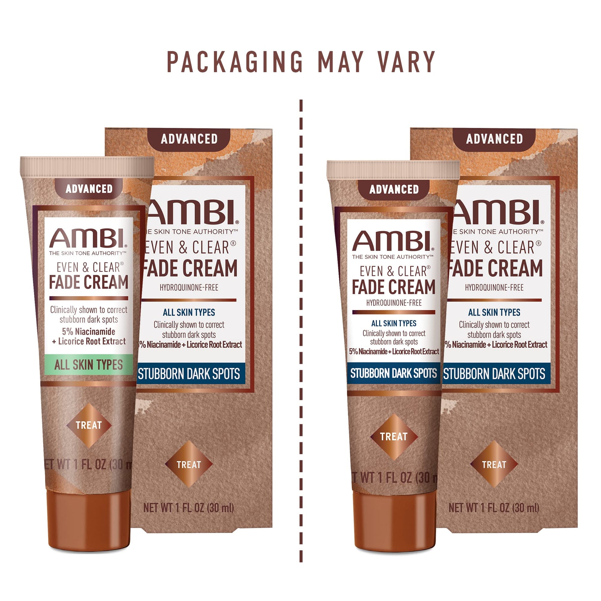 Ambi Even & Clear Advanced Fade Cream, Hydroquinone-free, Hyperpigmentation Treatment, Stubborn Dark Spot Corrector, Results In As Little As 2-3 Weeks - Maple Wellness Supplements