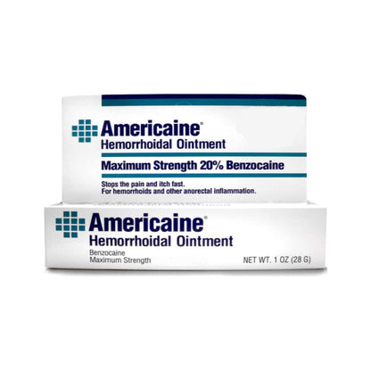 Americaine Hemorrhoidal Ointment Maximum Strength 20% Benzocaine 1 oz (Pack of 2) - Maple Wellness Supplements