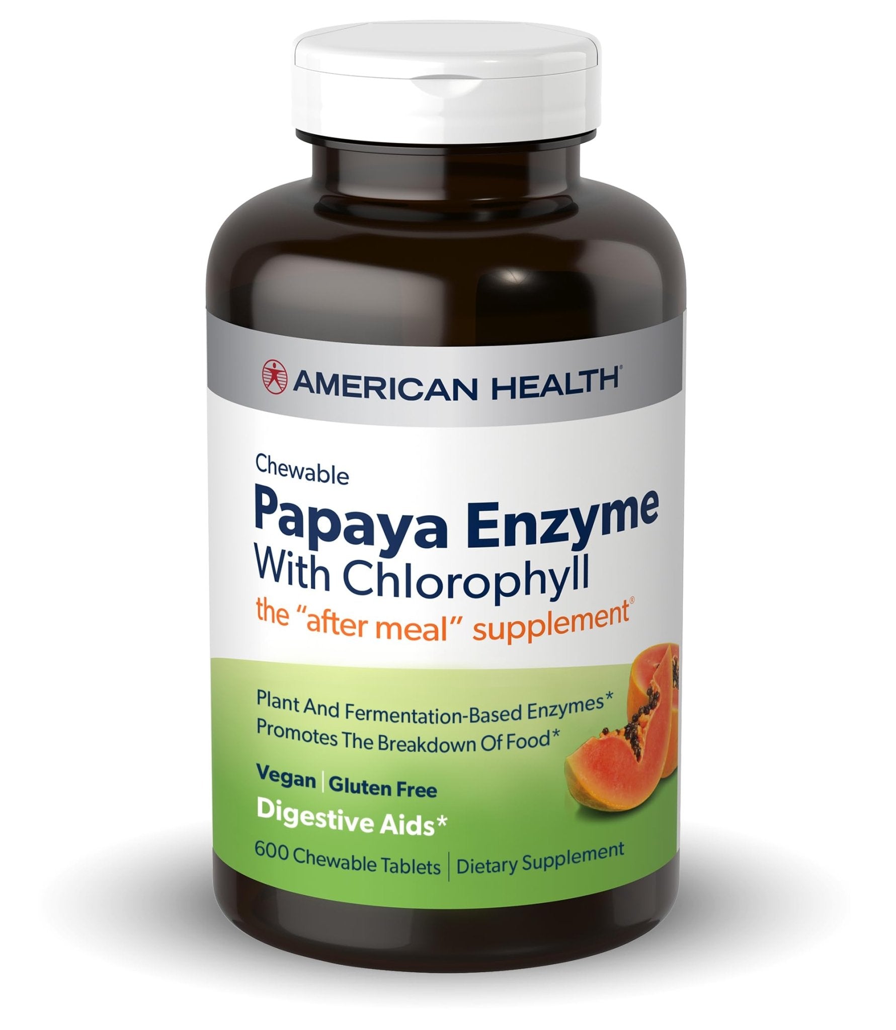 American Health Chewable Papaya Enzyme with Chlorophyll 600 Chwbls - Maple Wellness Supplements