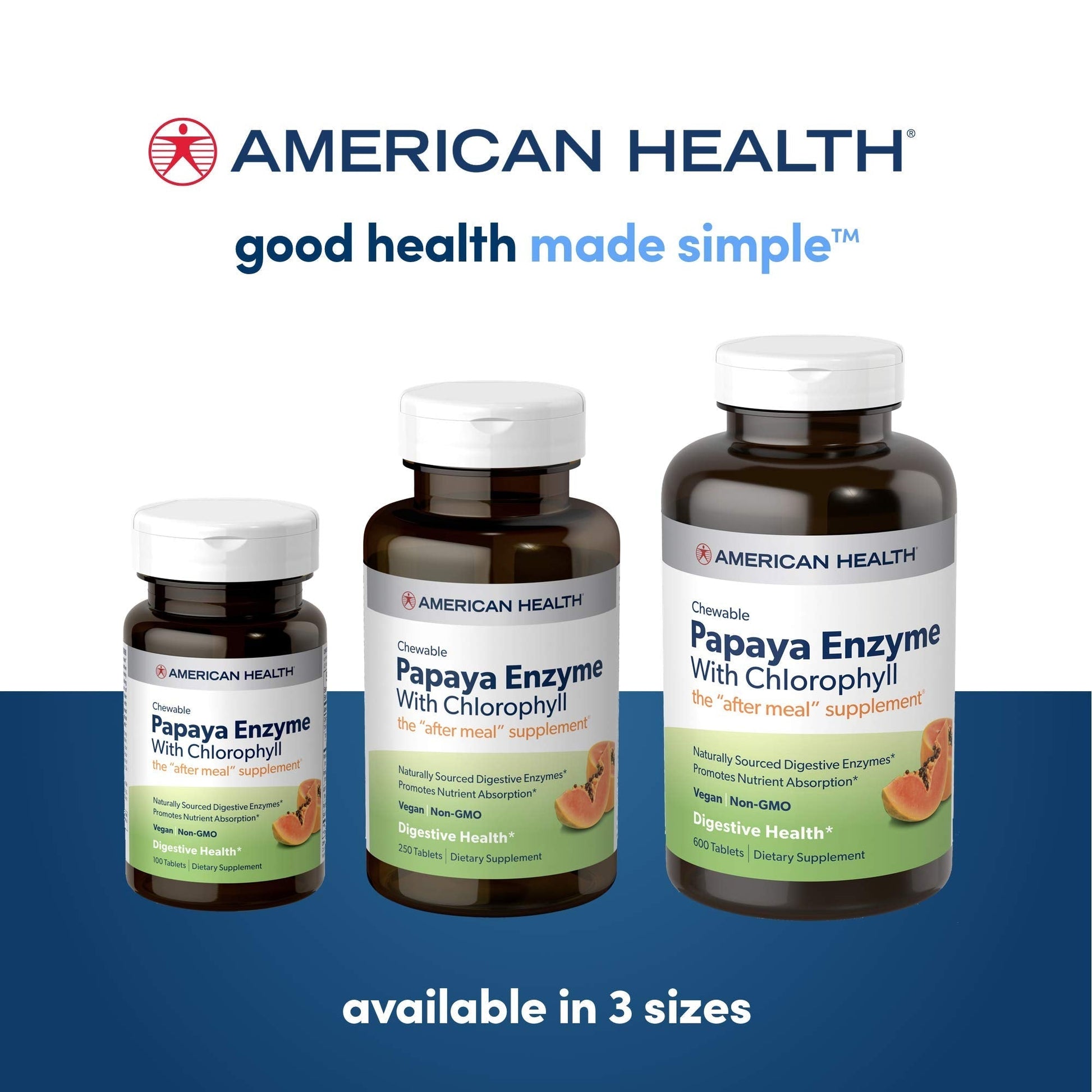 American Health Chewable Papaya Enzyme with Chlorophyll 600 Chwbls - Maple Wellness Supplements