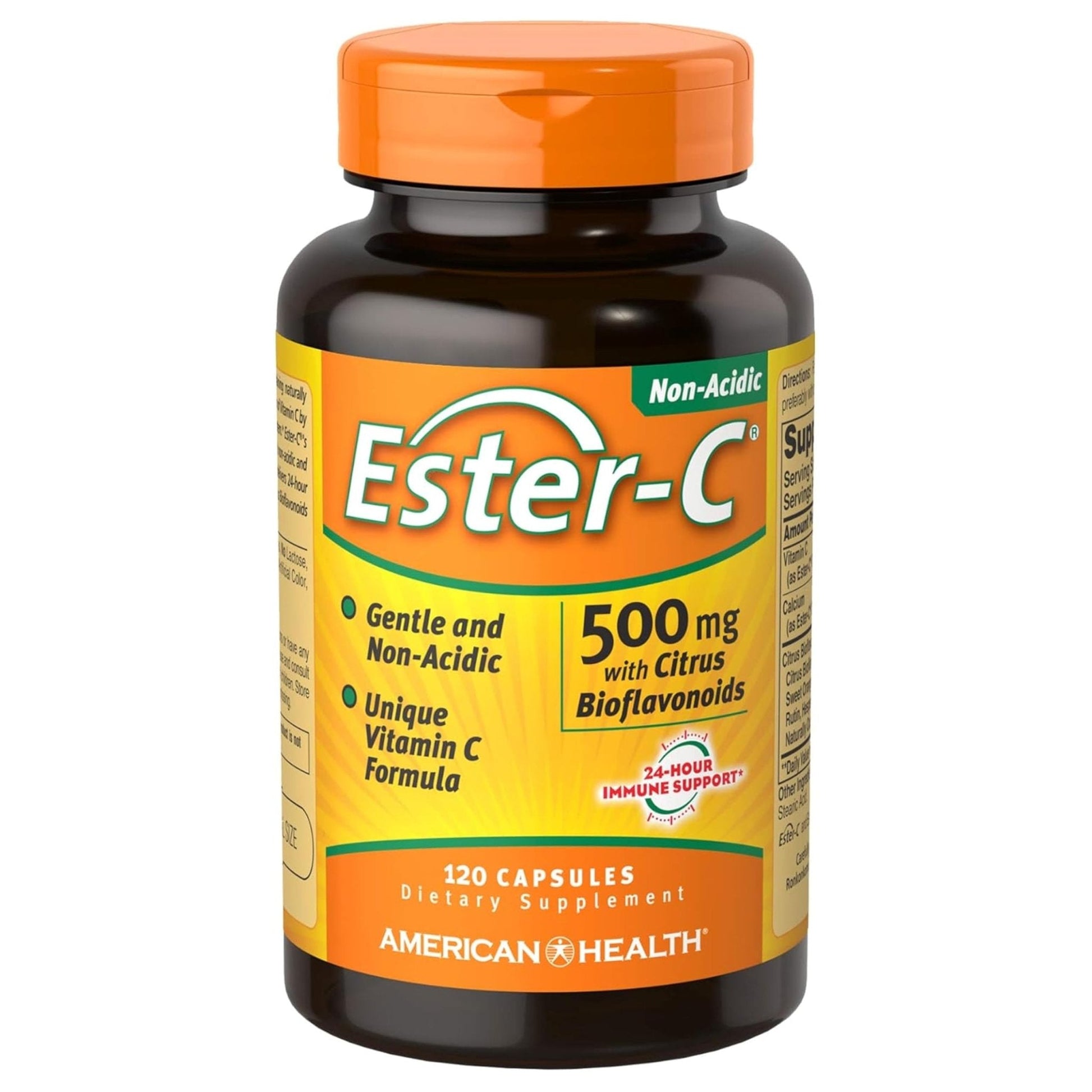 American Health Ester-C with Citrus Bioflavonoids Capsules - Gentle On Stomach, Non-Acidic Vitamin C - 500 mg, - Maple Wellness Supplements