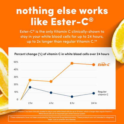 American Health Ester-C with Citrus Bioflavonoids Capsules - Gentle On Stomach, Non-Acidic Vitamin C - 500 mg, - Maple Wellness Supplements