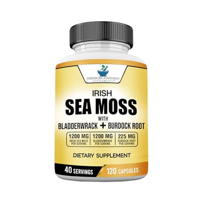 American Standard Supplements Irish Sea Moss 1200mg, Bladderwrack 1200mg - Maple Wellness Supplements