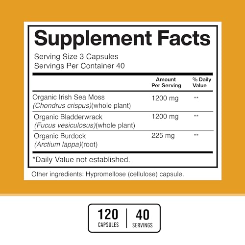 American Standard Supplements Irish Sea Moss 1200mg, Bladderwrack 1200mg - Maple Wellness Supplements