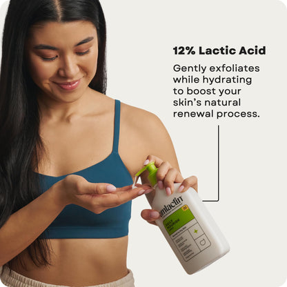 AmLactin Daily Nourish Therapeutic Body Lotion for Dry Skin - No-Scrub Exfoliator and Moisturizer 12% Lactic Acid Lotion - Maple Wellness Supplements
