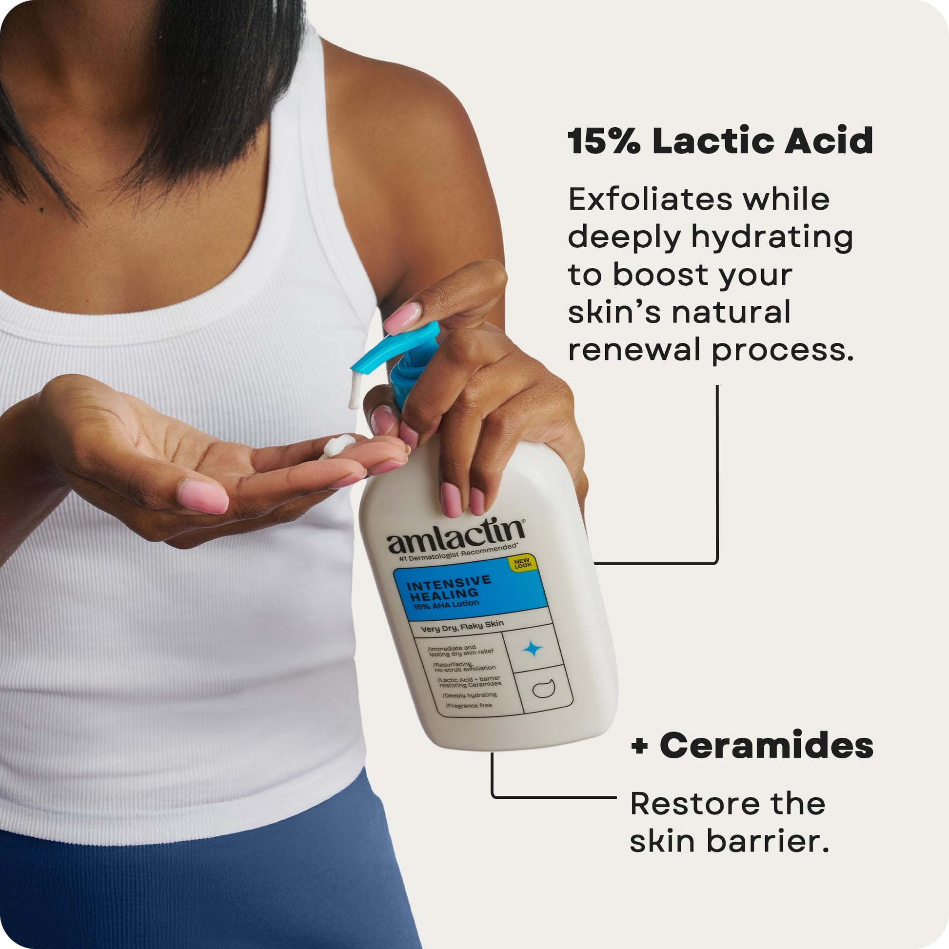 AmLactin Intensive Healing Body Lotion - Therapeutic Lotion for Extremely Dry Skin - No-Scrub Exfoliator and Moisturizer - Maple Wellness Supplements