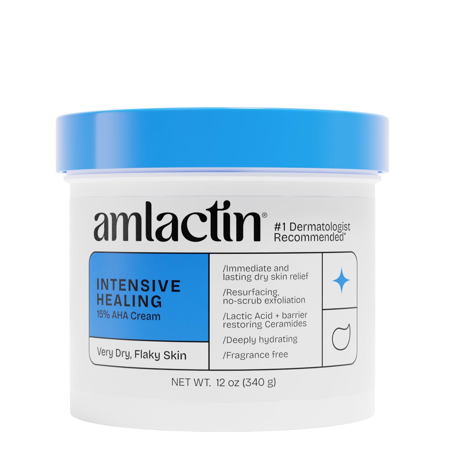 AmLactin Intensive Healing - Therapeutic Body Cream for Extremely Dry Skin - No-Scrub Exfoliator and Body Moisturizer Cream - Maple Wellness Supplements