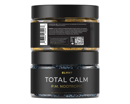 AMPM Nootropic Total Focus + Calm 9X Strength w. Caffeine, L-Theanine, Alpha GPC, L-Tyrosine, Ashwagandha - X-Release Energy Pills Nootropics Brain Support Supplements for Memory and Focus Supplement - Maple Wellness Supplements