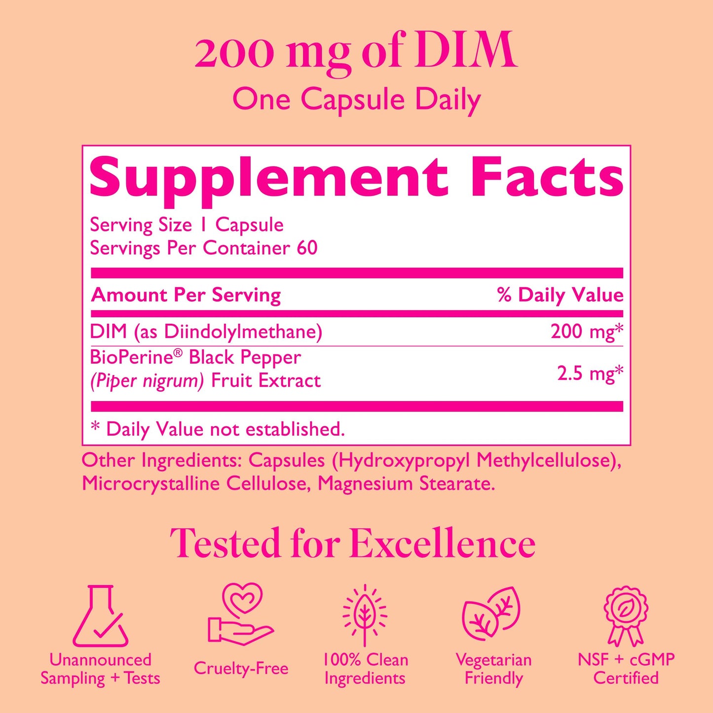 Amy Suzanne 200 DIM Supplement for Women - Estrogen Metabolism and Hormone Harmony for Menopause, Perimenopause & PMS Support - DIM Plus Bioperine for Mood Support - 60 Day Supply, Vegan - Maple Wellness Supplements