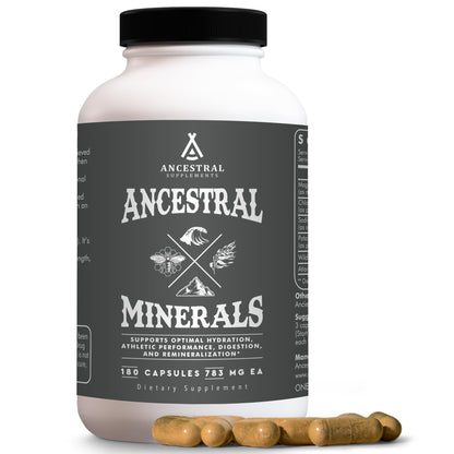 Ancestral Supplements Minerals & Electrolytes with Magnesium, Potassium, Sodium, Supports Optimal Hydration, Immune Health, Athletic Performance, - Maple Wellness Supplements