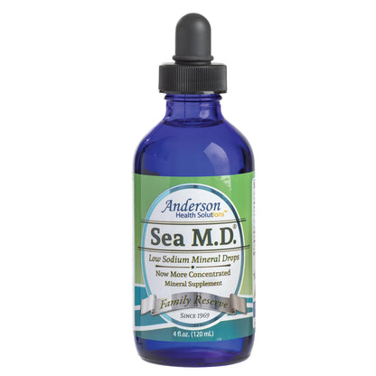 Anderson Sea M.D. Concentrated Trace Mineral Drops, 79 Trace Minerals with Magnesium, Sodium and Chloride Electrolytes - Supports Hydration, Energy - Maple Wellness Supplements