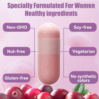 AnFamer Vaginal Probiotics for Women Female,Promotes Ph Balance,Healthy Vaginal Odor & Flora,Urinary Tract Health with Prebiotics & Lactobacillus Probiotic - Maple Wellness Supplements