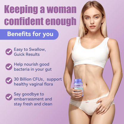 AnFamer Vaginal Probiotics for Women Female,Promotes Ph Balance,Healthy Vaginal Odor & Flora,Urinary Tract Health with Prebiotics & Lactobacillus Probiotic - Maple Wellness Supplements