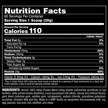 Animal 100% Whey Protein Powder – Whey Blend for Pre- or Post-Workout, Recovery - Maple Wellness Supplements