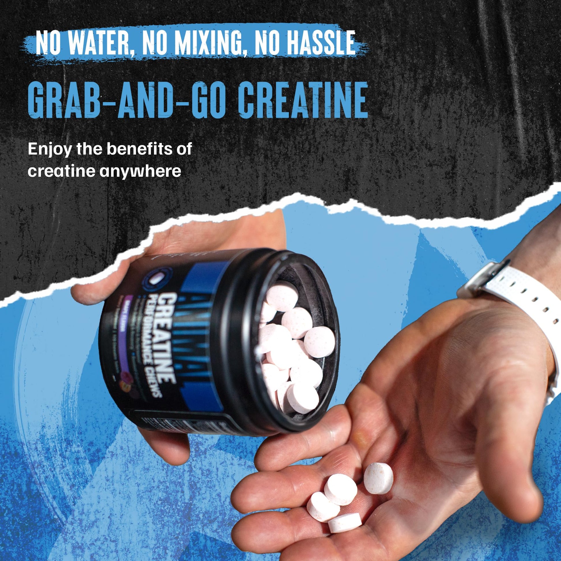 Animal Creatine Chews – 5g Creatine Monohydrate Tablets for Strength, Power & Training Recovery Support – Enhanced Absorption with AstraGin® – Convenient Chewable Format – 120 Tablets - Maple Wellness Supplements