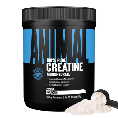 Animal Creatine Monohydrate Powder – Micronized Creatine for Women and Men, Supports Muscle Growth, Strength, Endurance, Recovery and ATP Production, Gym & Workout Supplements - Unflavored, 300g - Maple Wellness Supplements