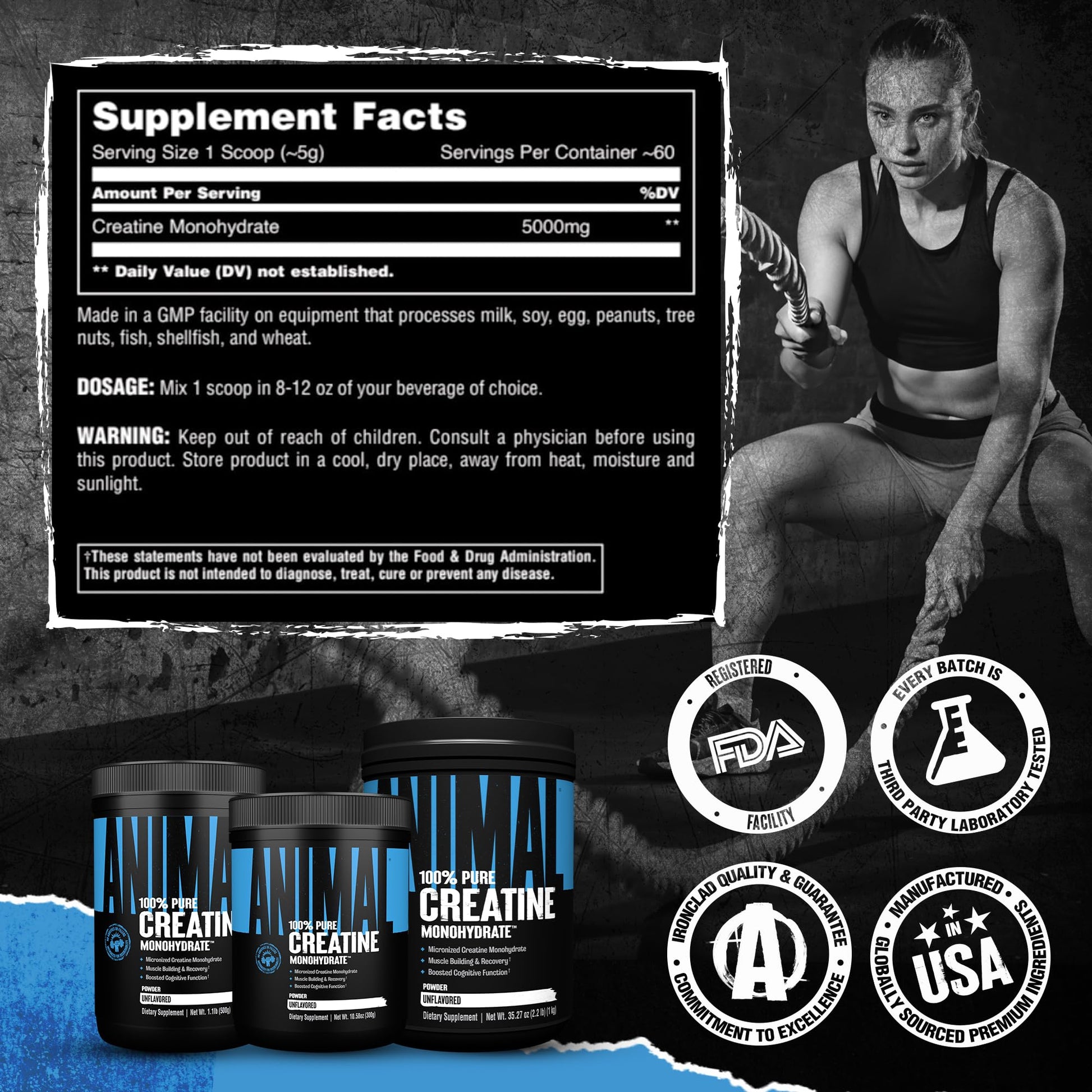Animal Creatine Monohydrate Powder — Micronized for Muscle Recovery, Cellular Energy, and Daily Wellness — for Men and Women - Maple Wellness Supplements