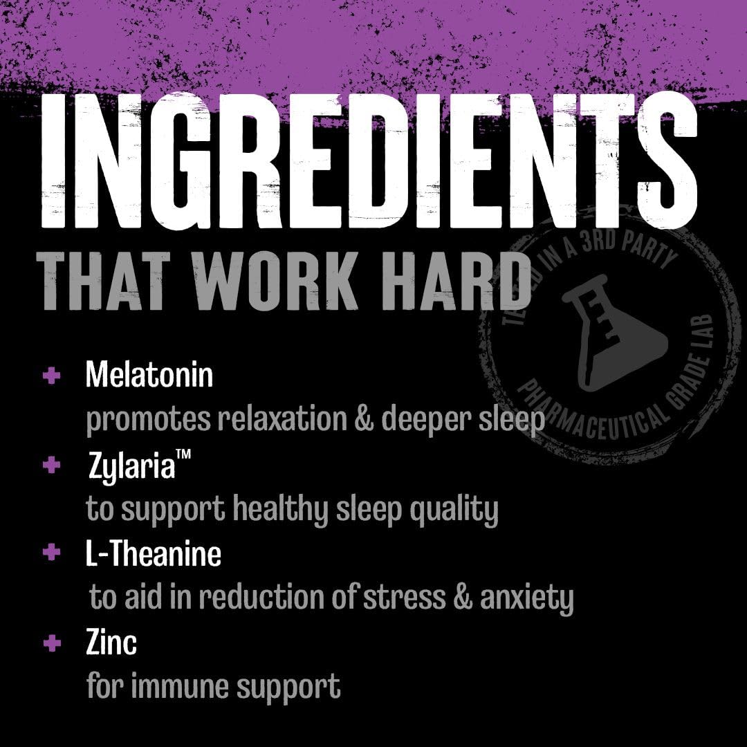 Animal PM - Sleep Aid for Adults Non-Habit Forming Relaxation Enhancer and Mood Support with Melatonin, L-Theanine, Zylaria, Zinc, Magnesium, Vitamin B6, GABA - Maple Wellness Supplements