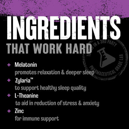 Animal PM - Sleep Aid for Adults Non-Habit Forming Relaxation Enhancer and Mood Support with Melatonin, L-Theanine, Zylaria, Zinc, Magnesium, Vitamin B6, GABA - Maple Wellness Supplements