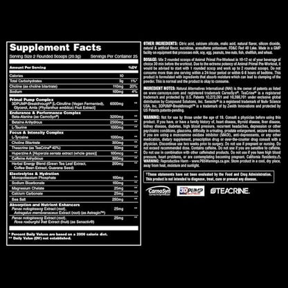 Animal Primal Muscle Hydration + Preworkout Powder – Contains Beta Alanine, 3DPump - Maple Wellness Supplements