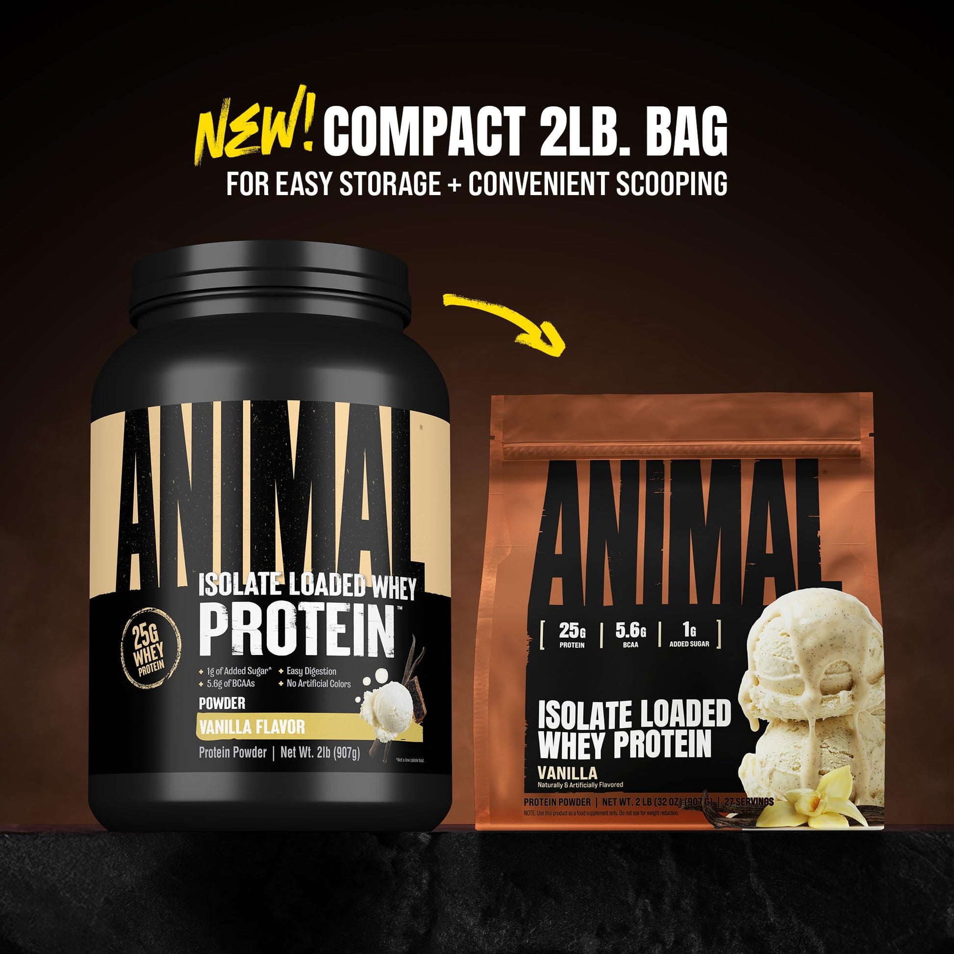 Animal Whey Isolate Protein Powder - Loaded for Pre & Post Workout Muscle Builder and Recovery with Digestive Enzymes for Men & Women - 25g Protein, Great Taste, Low Sugar - Vanilla 2 lbs - Maple Wellness Supplements