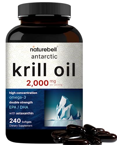 Antarctic Krill Oil 2000mg Supplement, 240 Softgels, 3X Strength Natural Source of Omega - Maple Wellness Supplements