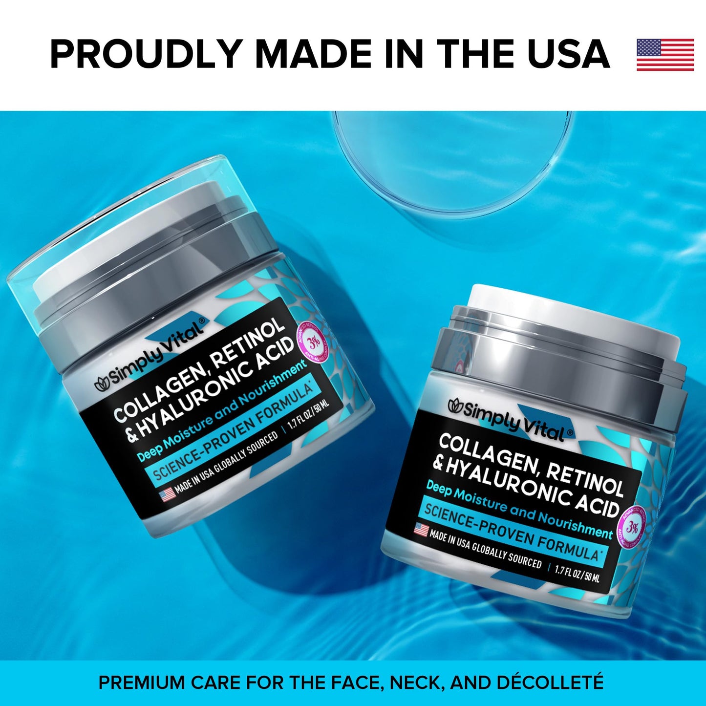 Anti-Aging Face Moisturizer with Retinol, Collagen & Hyaluronic Acid - Made in USA - Maple Wellness Supplements