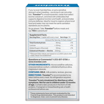 Anti Diarrhea Pills Help Prevent Traveler’s Diarrhea Before It Starts, Clinically Proven, Travel Essentials, Drug-Free Colostrum, Natural Digestive and Immune Support Supplement, 30 Count - Maple Wellness Supplements