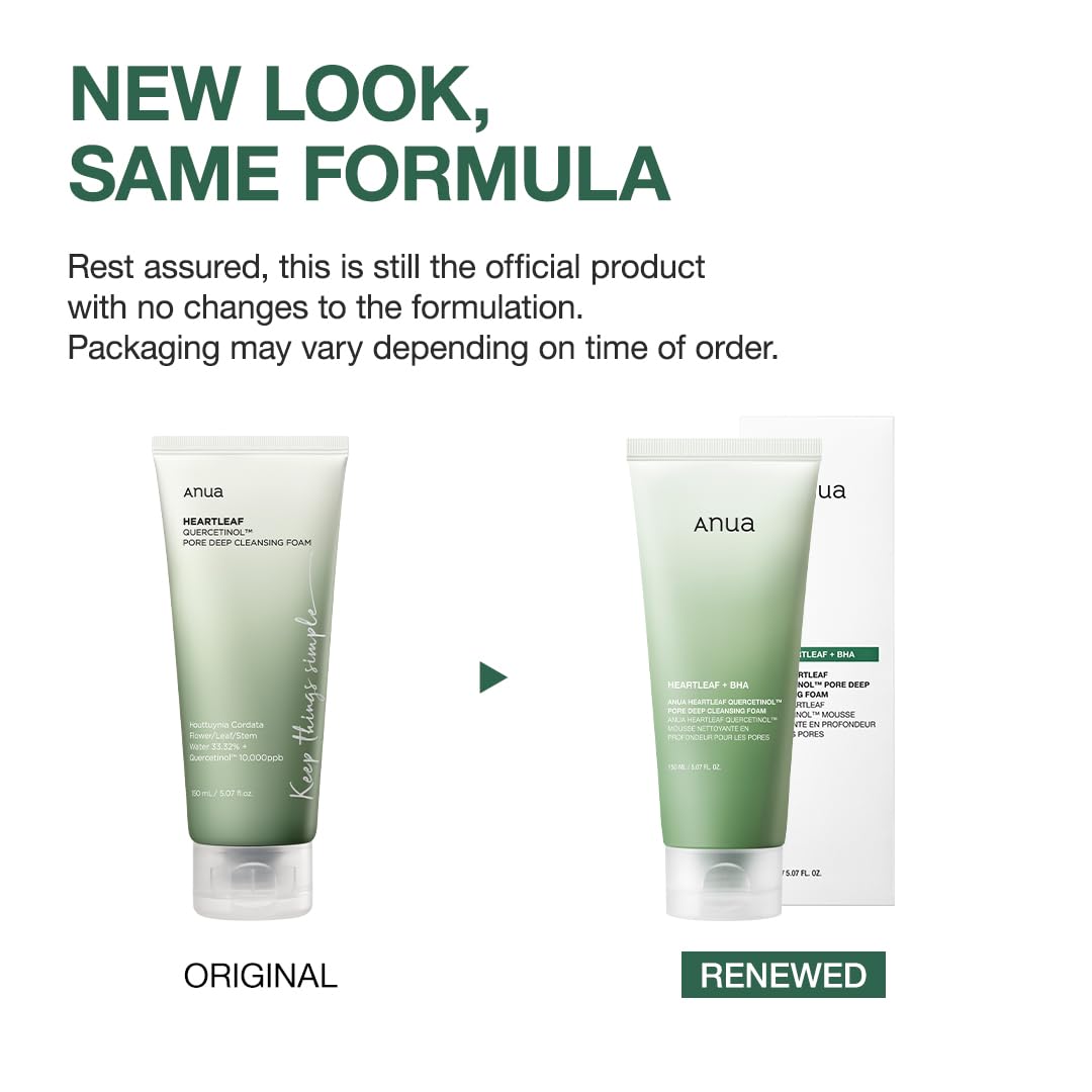 Anua Heartleaf Quercetinol Pore Deep Cleansing Foam, Face wash for Pore Refining Cleanser, Hydrating Daily Facial Cleanser - Maple Wellness Supplements