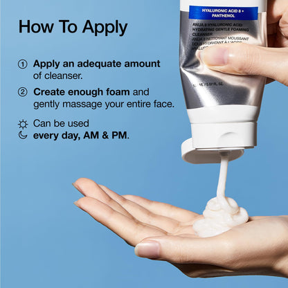 Anua Hydrating Gentle Foaming Cleanser, Hyaluronic Acid, Glycerin, Zinc, Panthenol, Korean Face Wash for Dry Skin - Maple Wellness Supplements