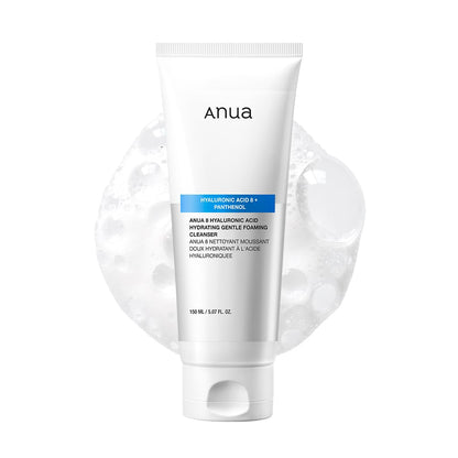 Anua Hydrating Gentle Foaming Cleanser, Hyaluronic Acid, Glycerin, Zinc, Panthenol, Korean Face Wash for Dry Skin - Maple Wellness Supplements