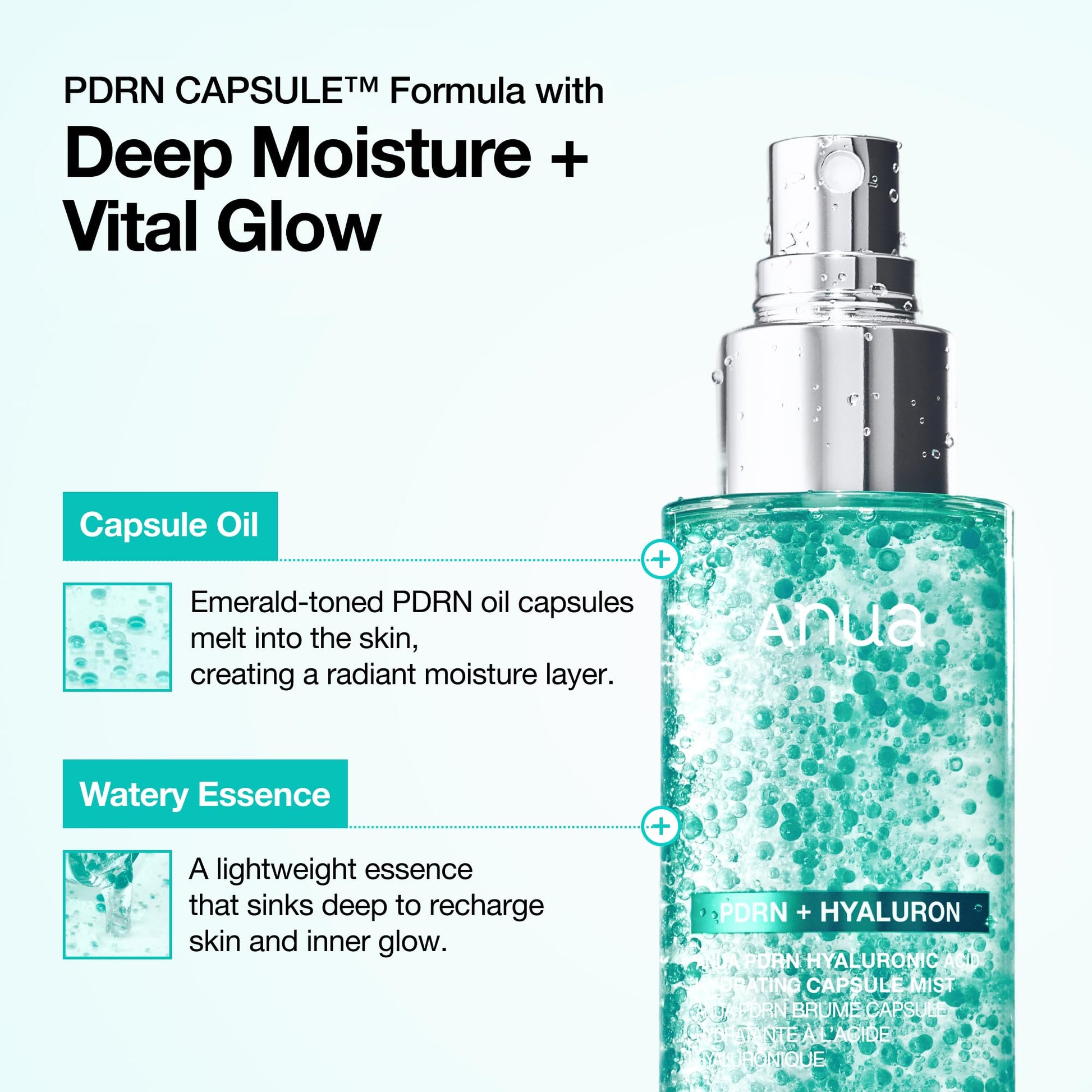 ANUA PDRN Collagen Glow Facial Serum Spray, Hydrating Face Mist, Hyaluronic Acid - Maple Wellness Supplements