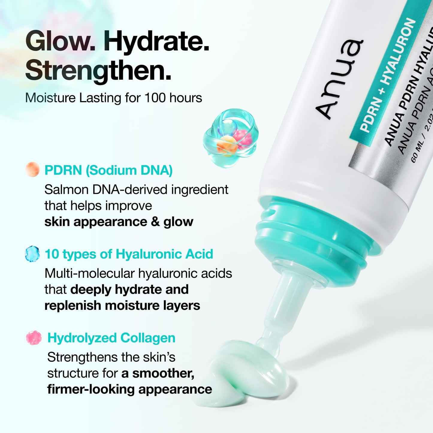Anua PDRN Hyaluronic Acid 100 Moisturizing Cream, Lightweight, Non-Greasy Hydrating Face Moisturizer with Salmon DNA - Maple Wellness Supplements