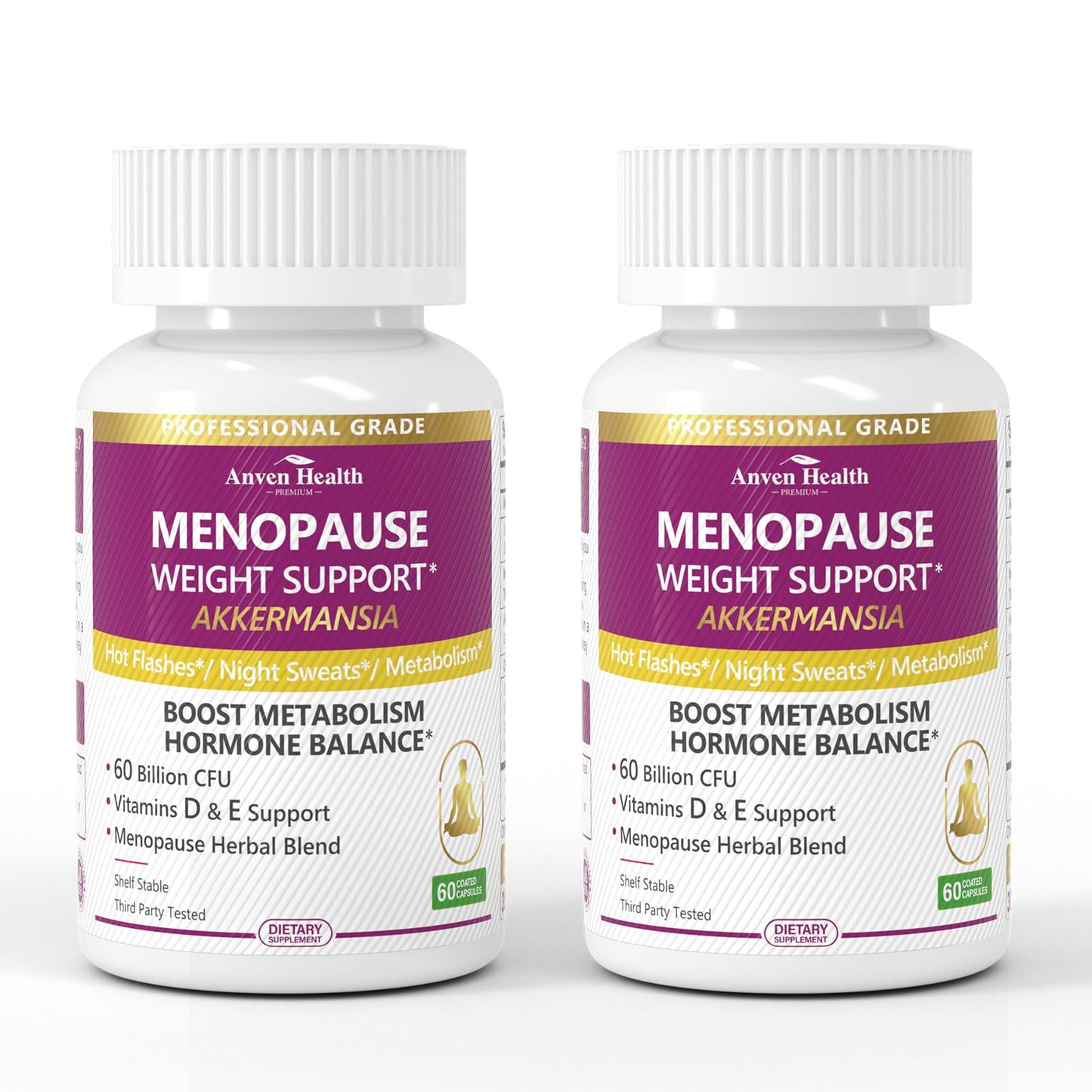 Anven Health Menopause Supplements for Women 60 Billion with Akkermansia Probiotic & Prebiotic, Vitamin D & E for Hormone Balance, Metabolism, Gut Health, Hot Flashes - Non-GMO | 120 Caps - Maple Wellness Supplements