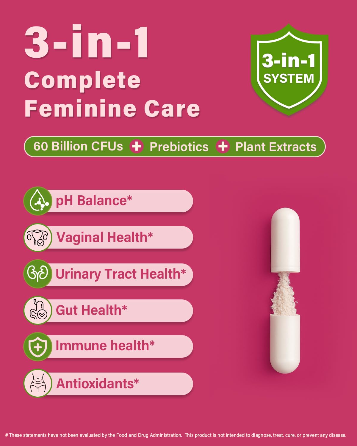 Anven Health Probiotics and Prebiotics for Women pH Balance & Digestion - 60 Billion Vaginal Probiotic with Cranberry & D-Mannose for Gut, Urinary, Immune Health, - Maple Wellness Supplements