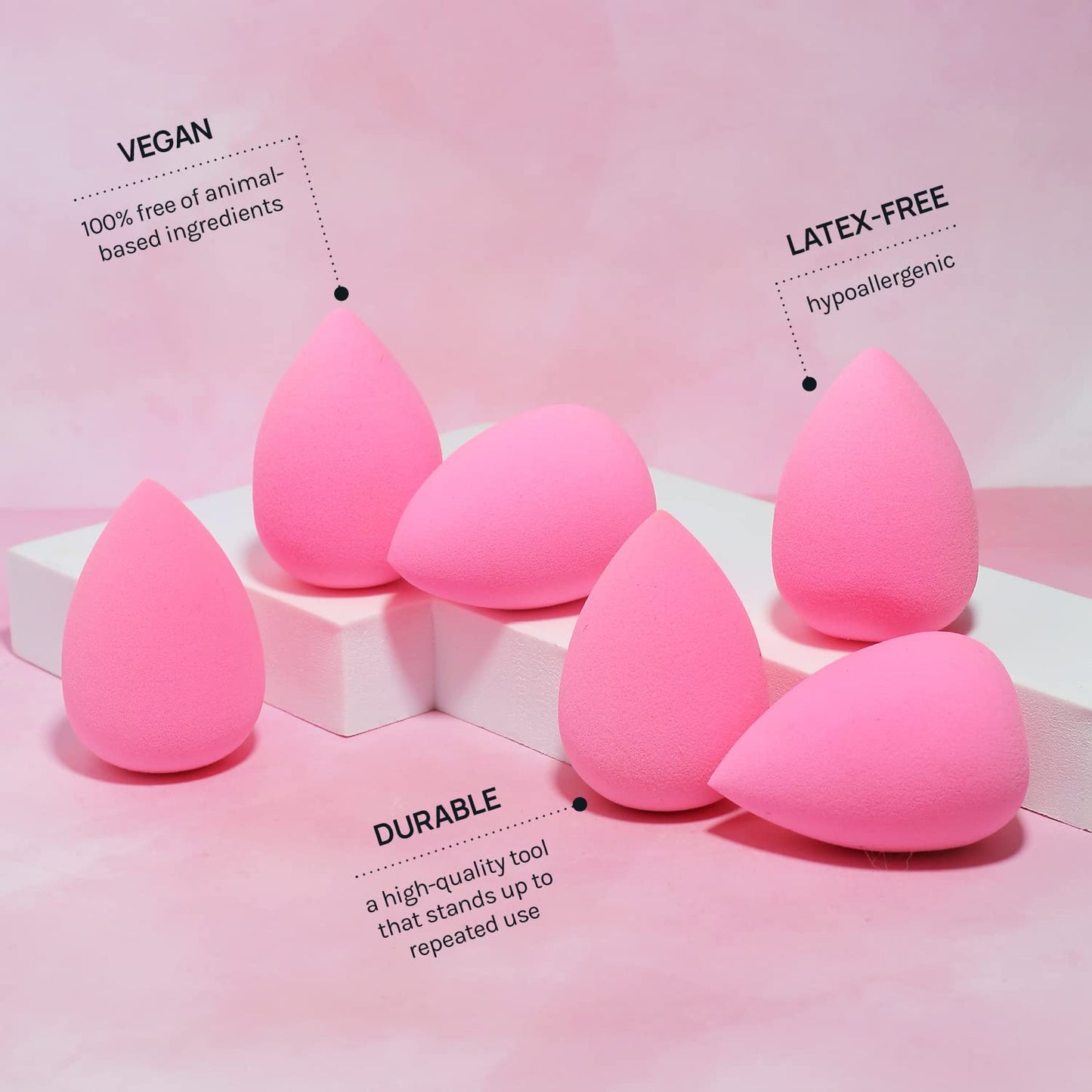 AOA Studio Collection makeup Sponge Set Latex Free and High-definition Set of 6 makeup Wonder blender For Powder Cream and Liquid, Super Soft Wonder Beauty Cosmetic - Maple Wellness Supplements