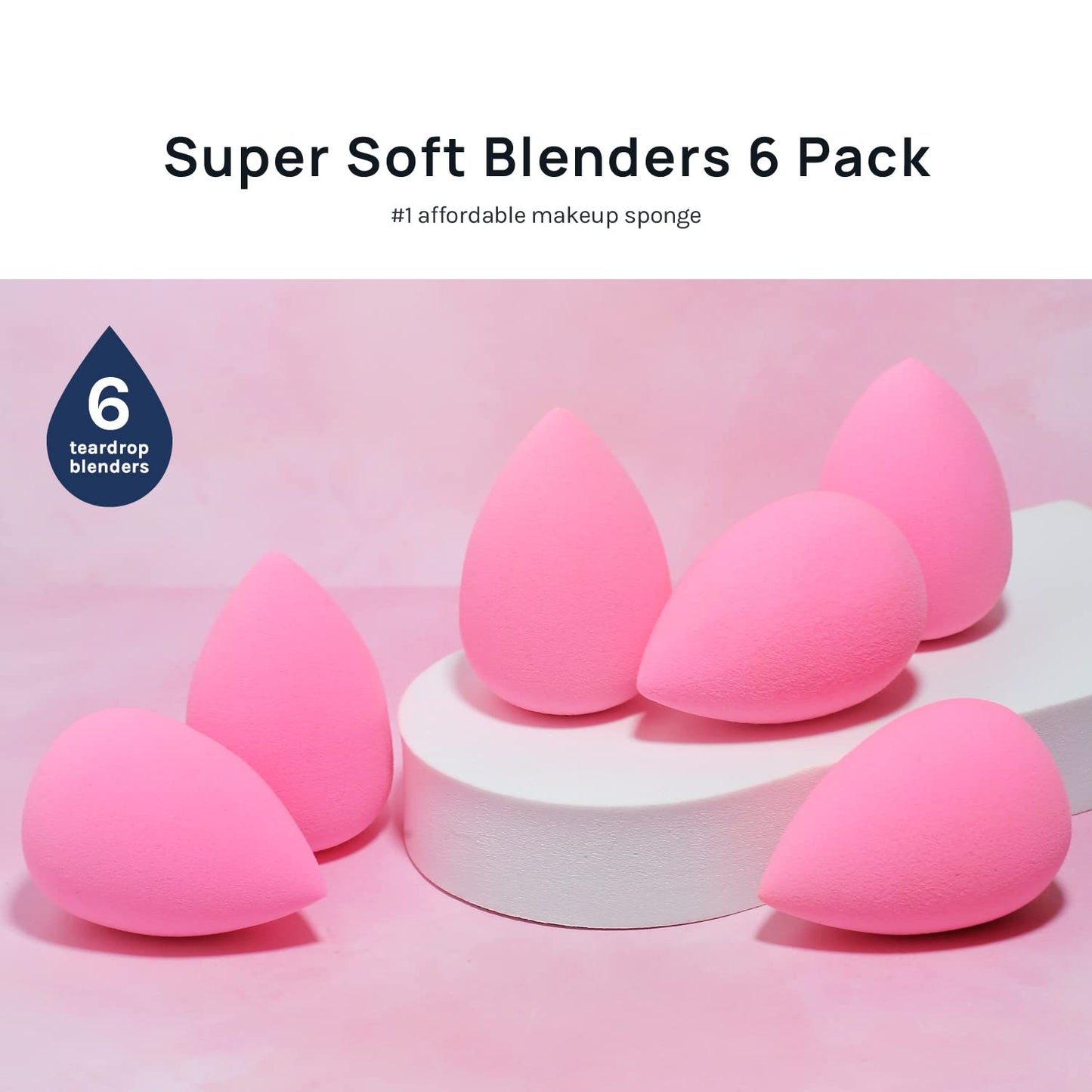 AOA Studio Collection makeup Sponge Set Latex Free and High-definition Set of 6 makeup Wonder blender For Powder Cream and Liquid, Super Soft Wonder Beauty Cosmetic - Maple Wellness Supplements